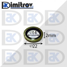 Дифтунга Ø 14 х Ø 22 х 2 mm гумирана